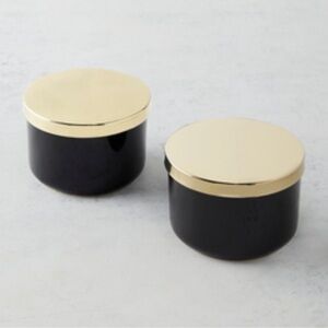 NEW Multi Use Storage Duo by Z Gallerie Black/Gold Ceramic Canisters Set
